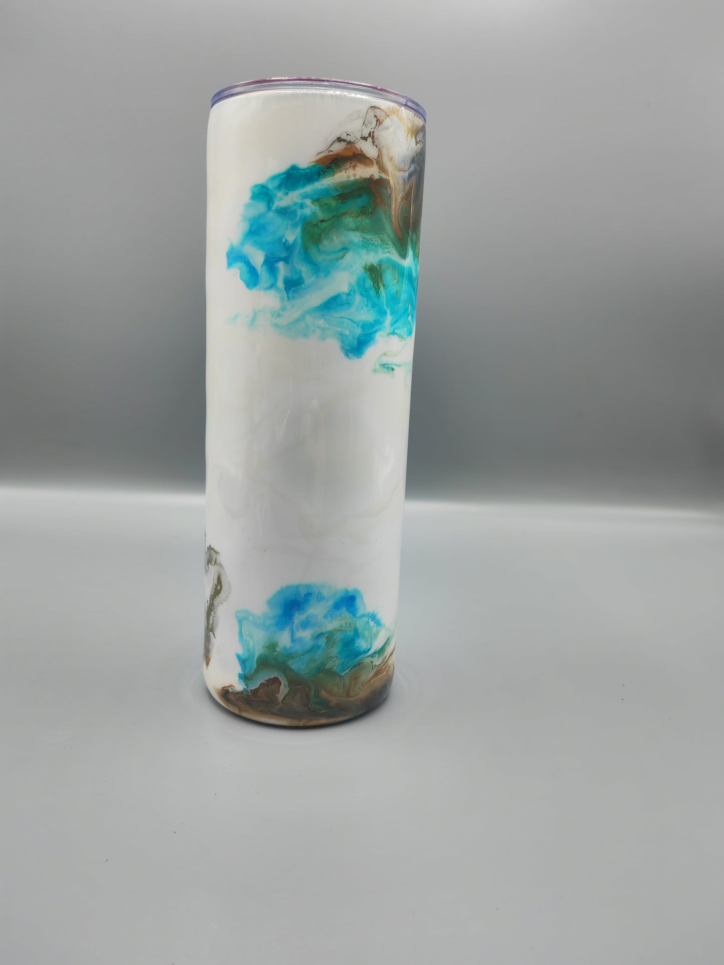 Teal and brown marble