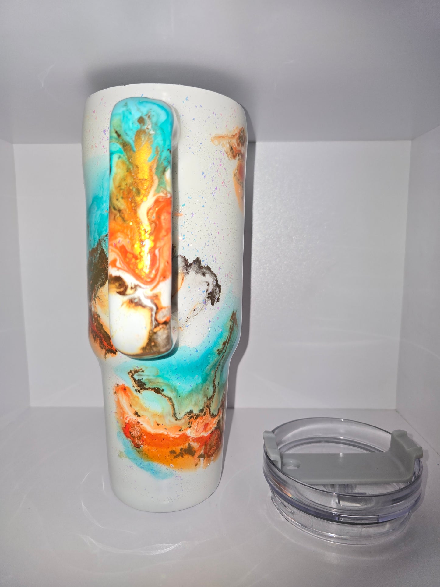 40oz teal, orange and gold