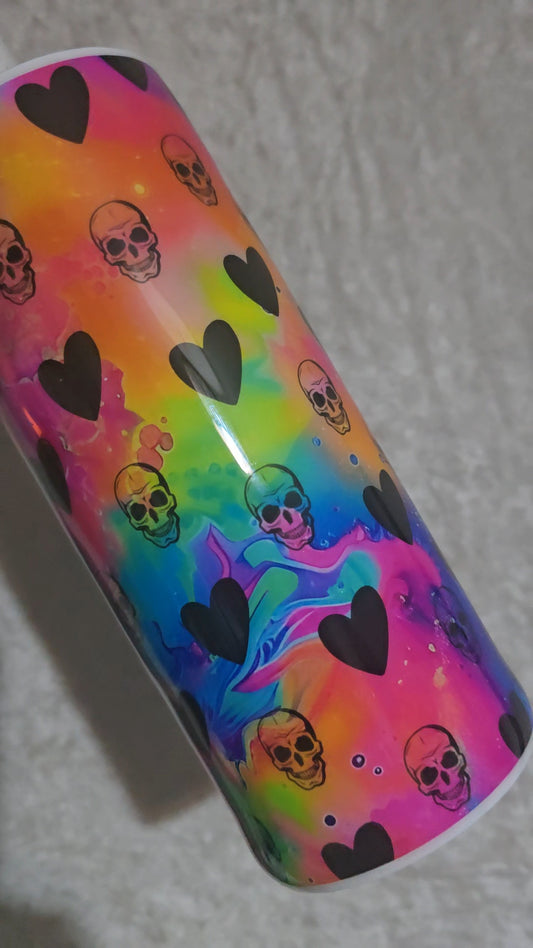 20oz speaker tye dye skull