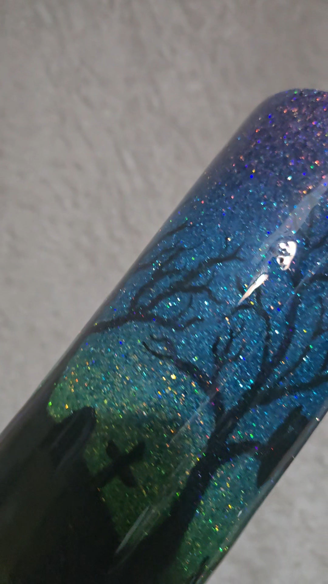 22oz graveyard scene with glow in the dark moon