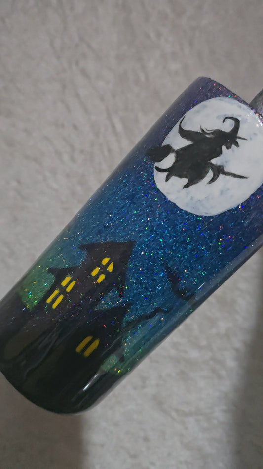 22oz graveyard scene with glow in the dark moon